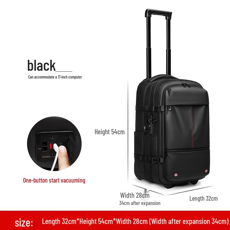 Popular Large Capacity Rolling Duffel Bag: Anti-Theft, Waterproof, Vacuum Compression Travel Suitcase Backpack