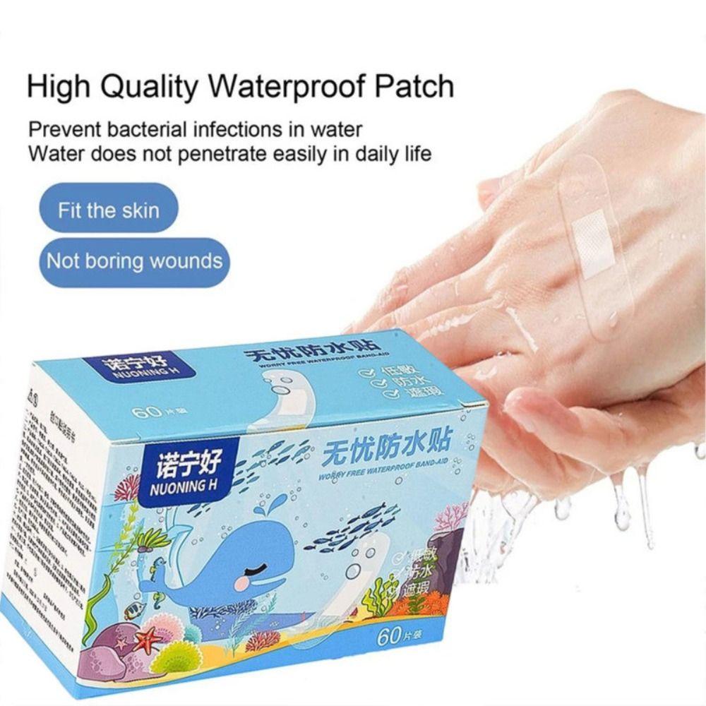 60Pcs Anti-friction Waterproof Sticker Transparent Foot Patch  for Children Bathing Swimming