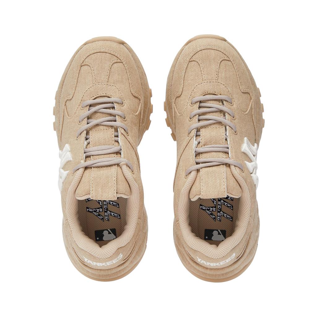 MLB New York Yankees Slip Resistant Abrasion Resistant Low top Chunky Sneakers Unisex Light Beige Yellow 3ASHA025N-50BGL