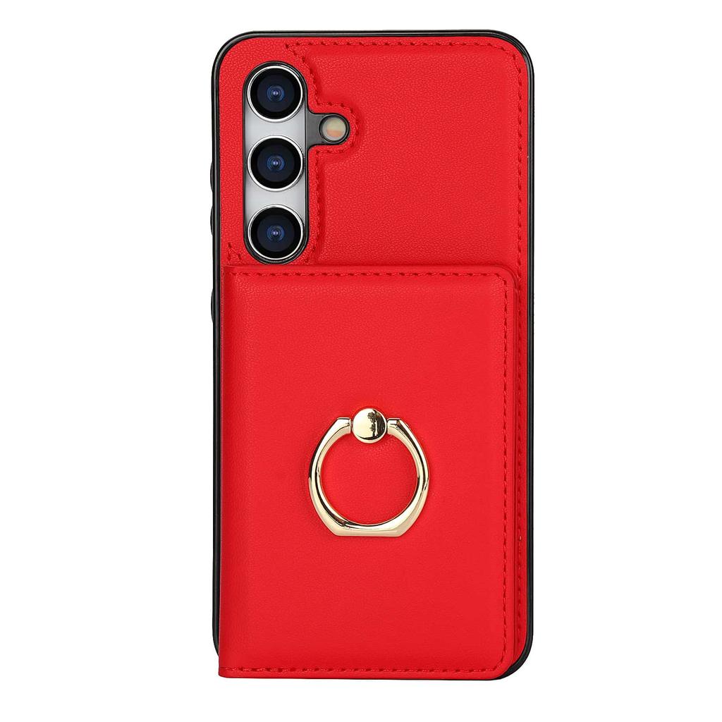 Wallet Case with Card Holder, 360° Rotation Ring Kickstand Magnetic Clasp and Durable Shockproof Cover for Samsung Galaxy S24 FE
