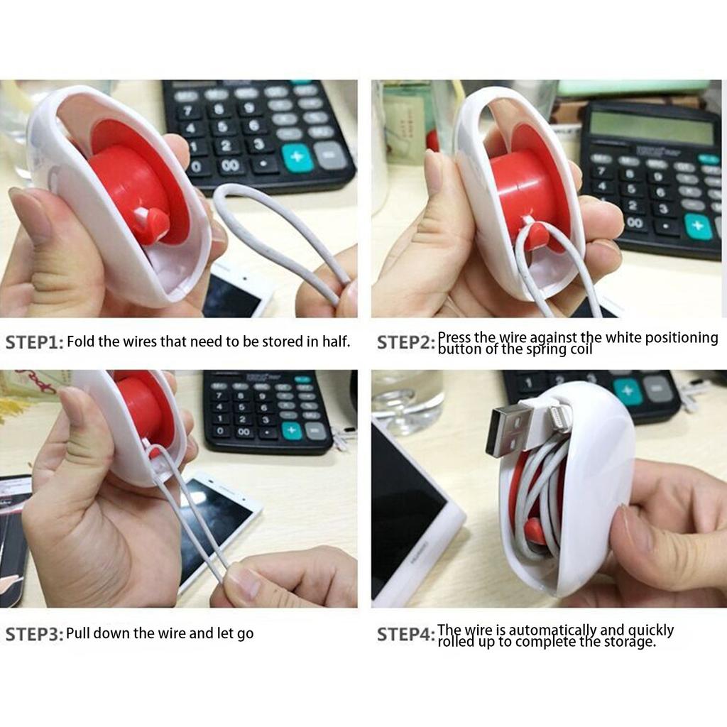 The Automatic Retractable Reel Reel Is Used For Chargers, Data Cables And Wired Headphone Storage Devices