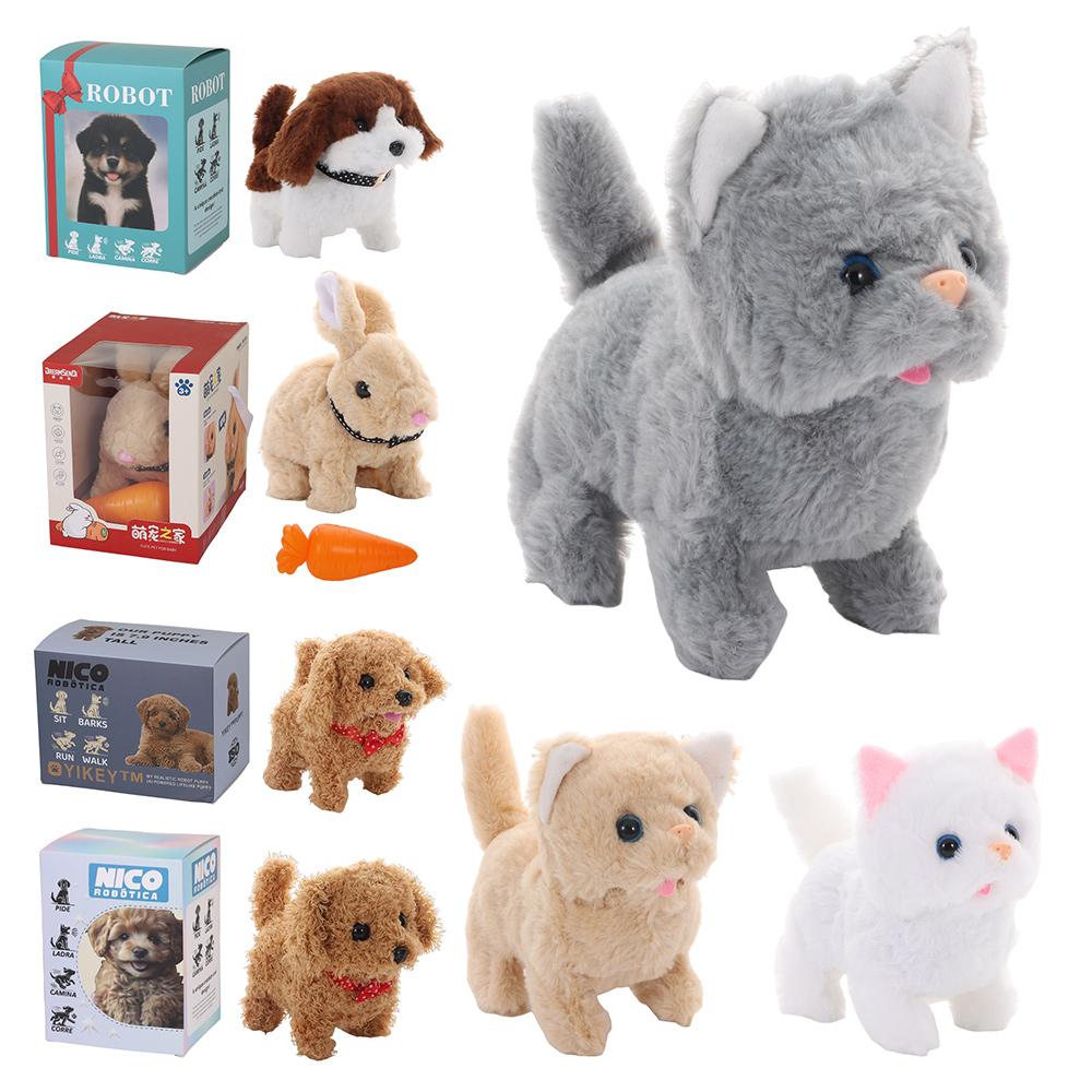 Plush My Realistic Robot Puppy Interactive Barking Plush Robot Dog Walking Tail Wagging Simulated Puppy Educational Gift