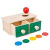 Montessori Wooden Drawer Box Early Education Textile Drum Pressure Ball and Puzzle Toys for Kindergarten