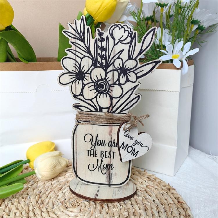 Wood Flower Mom Wood Plate Meaningful Wood Sign Mother Day Grateful Present