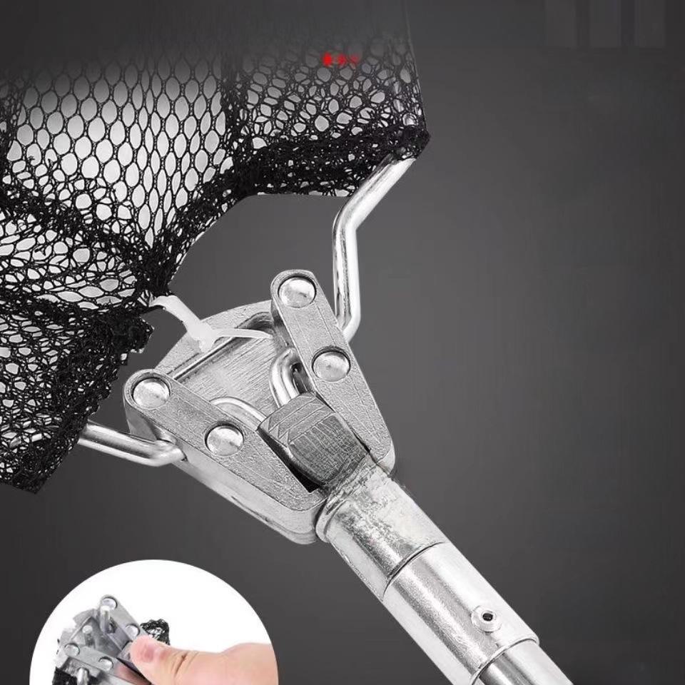 Foldable Detachable Triangle Fishing Net with Stainless Steel Rod
