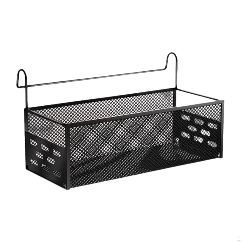 Bed Metal Storage Basket, Bedside Hanging Organizer, Simple Bunk Organizer Shelf for Office Desk