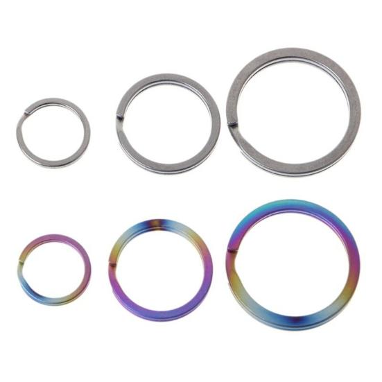 1 st titanmetall nyckelring Lättviktig Rostfri nyckelring Rund Hängande Cirkel