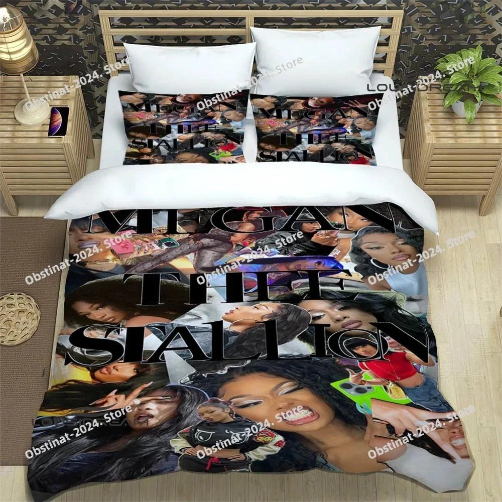 Raper Megan The Stalion Beding Set Printed With Pilowcase Bed Soft Duvet Cover Single Double Quen Super King-Sized Dimensionsd Dimensions Luxury Gift