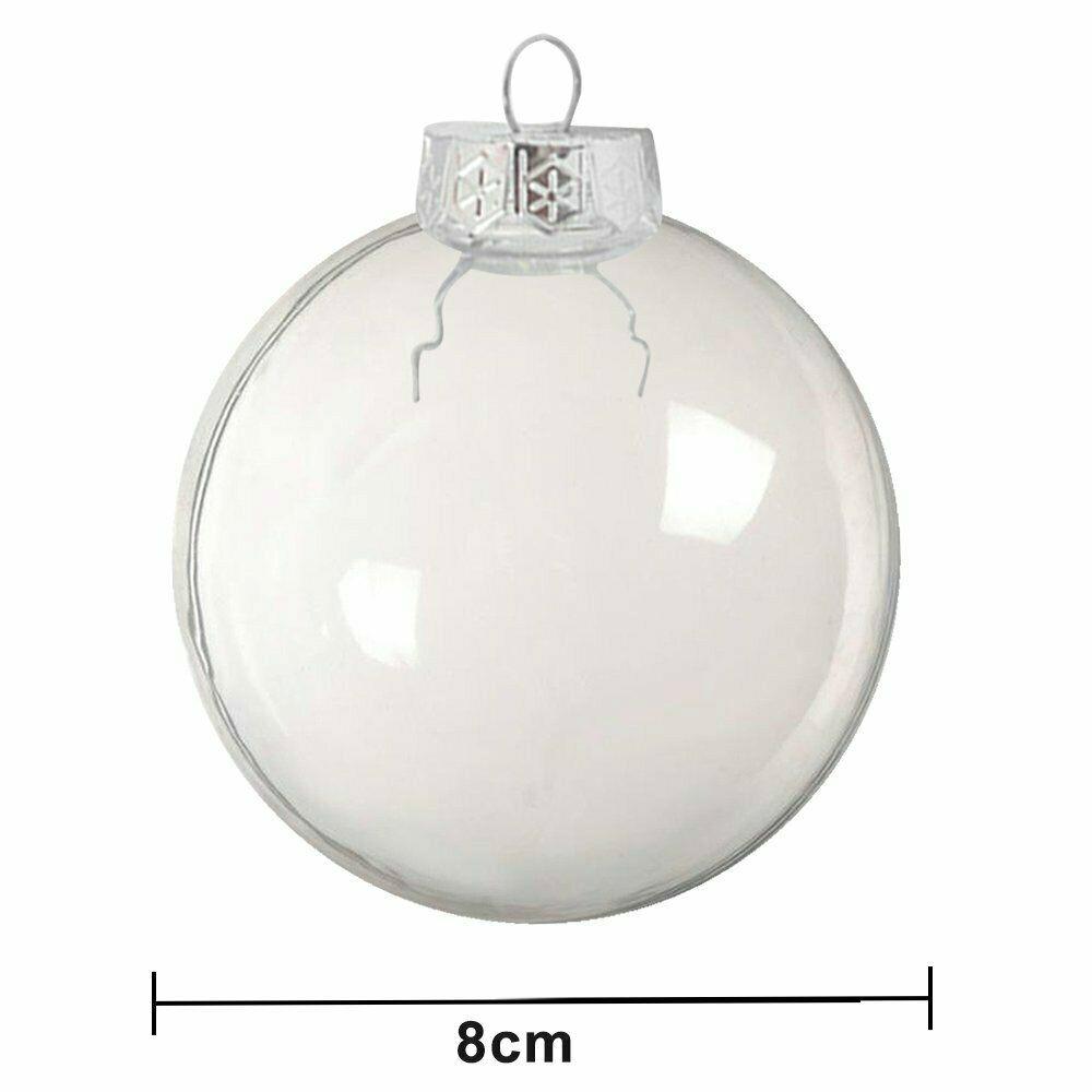 1Pc Clear Plastic Christmas Ball Xmas Tree Hanging Pendant Fillable Ornament Christmas Home Decor Navidad 2024 New Year Gift