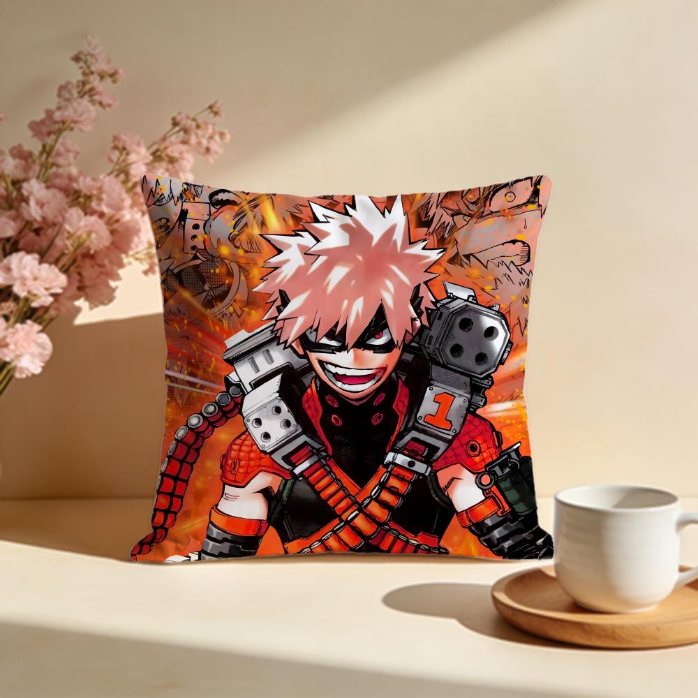 Trendy MMy Hero Academiaable Cushion Cover Stylish Washable Pillow Cover Ideal for Couch Bedroom Car Decoration