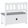 Kids  Bench with Storage Space White and Grey 60 x 30 x 55 cm MDF