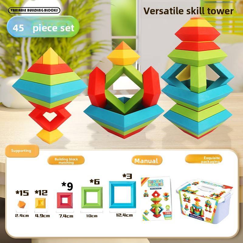 Multifunkční sada stavebnic Pyramid pro děti s DIY montáží a úložnou taškou