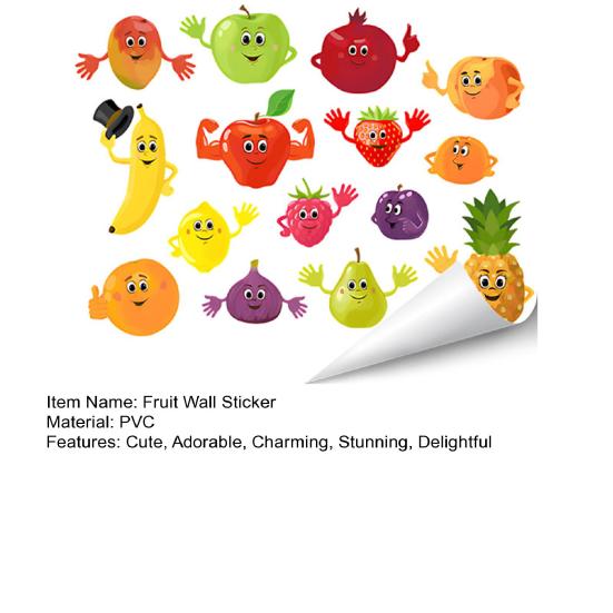 Cartoon Fruit Refrigerator Door Sticker DIY Grape Pear Banana Peel And Stick Wall Art Decals for Kitchen Cabinet Cupboard Fridge Decor