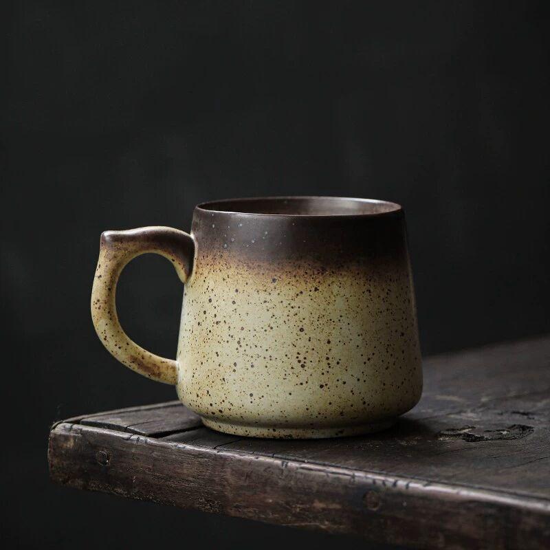 Кружка из грубой керамики, керамическая чашка с измененным обжигом, ретро офисная чашка, кружка для кофе в японском стиле из грубой керамики, бытовая креативная чашка для воды 330ML