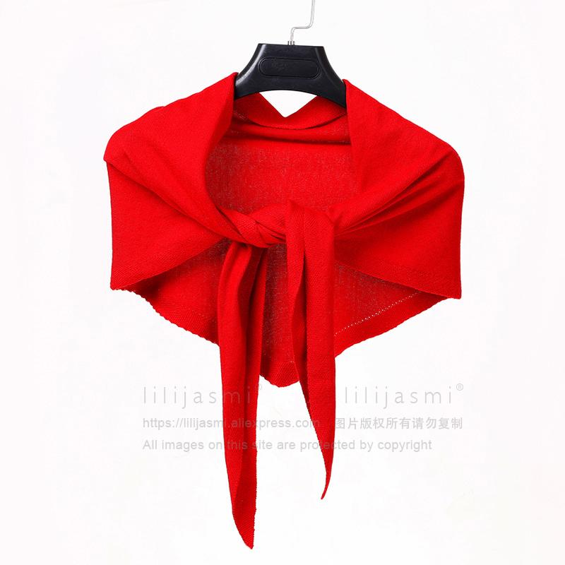 Women 160x40cm Triangle Scarf Shawl Wool Neck Warmer Solid Color Multipurpose Cowl Pashmina Female Soft Spring Knit Accessories