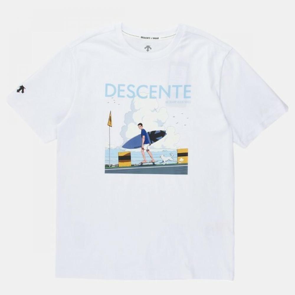 

Футболка с коротким рукавом из хлопка Descent Half Club Descent Descent Shared Surfing Graphic Cool, белая Sp223ets63 white/90