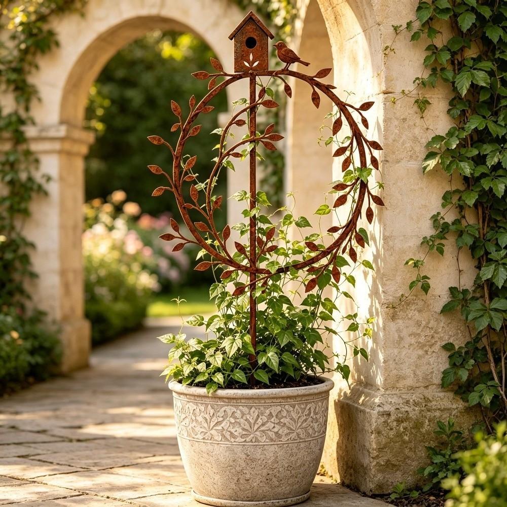 Hollow Out Wreath Plant Stand Bird Plant Climbing Trellis Butterfly Plant Fixed Frame Patio