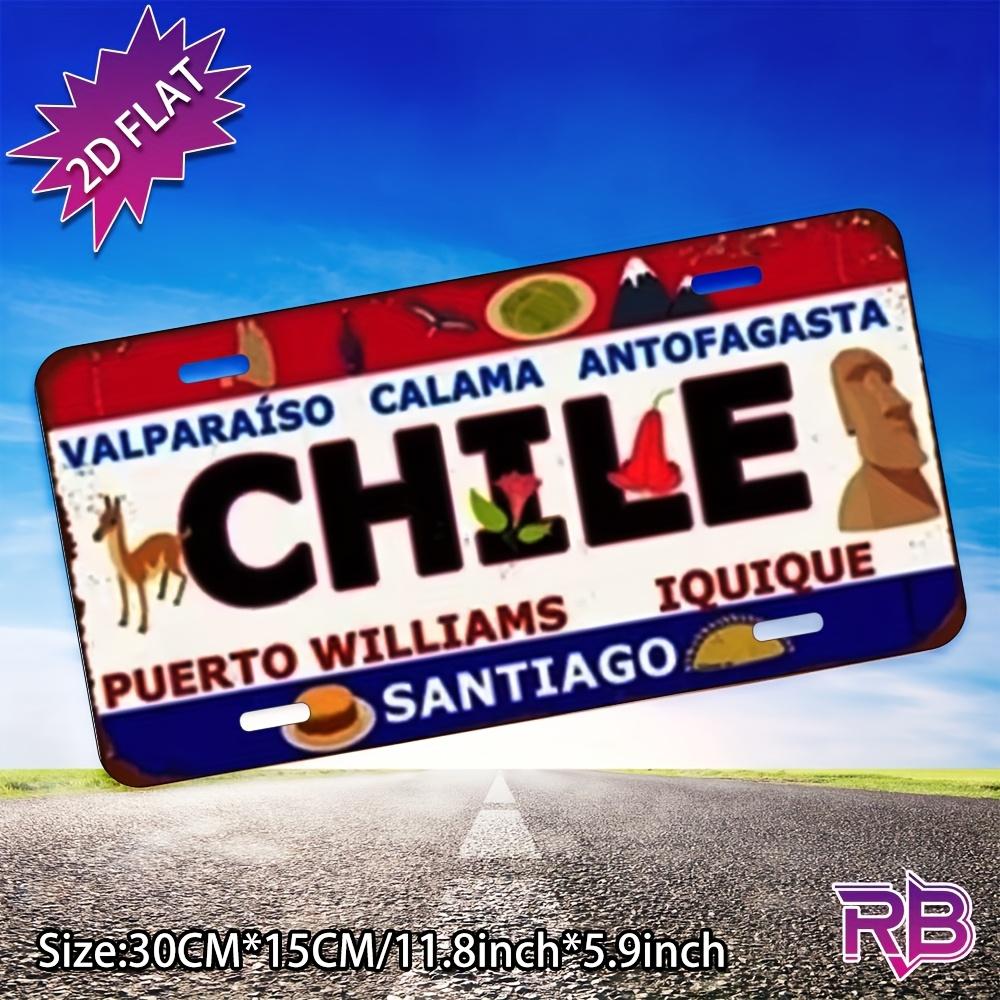 D Flat Flat D Decorative Metal Sign with Chilean Theme Retro Design Featuring Valparaso Calama And Puerto Williams UV