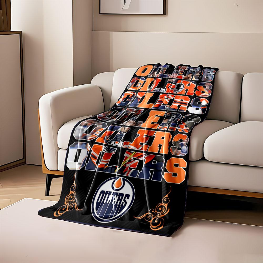 Edmonton Oilers Hockey Blanket Print Blanket Soft and Cozy Perfect for the Living Room Bed Sofa or a Nap,gift