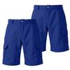 Men's Color Cargo Shorts 2-Pack with Button and Elastic Waist, 6 Pockets