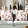 Pink Rose Floral Pattern Pillows for Home Decor Polyester pillowcase, sofa decorative cushion cov Headboard Pillow