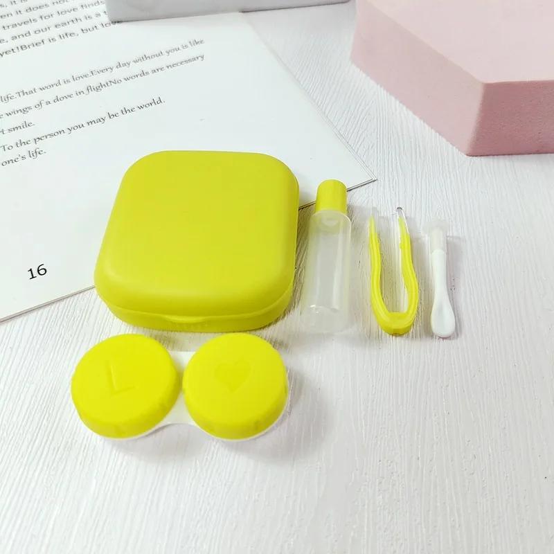 

1pcs Contact Lens Box Holder Portable Small Lovely Travel Solid Colour Eye Contact Lenses Case Container Soak Storage Case Kit флуоресцентный зеленый