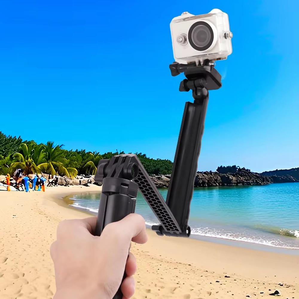C062 Folding Selfie Stick Tripod Action Camera Three-Way Adjustable Arm Phone Live Streaming Bracket
