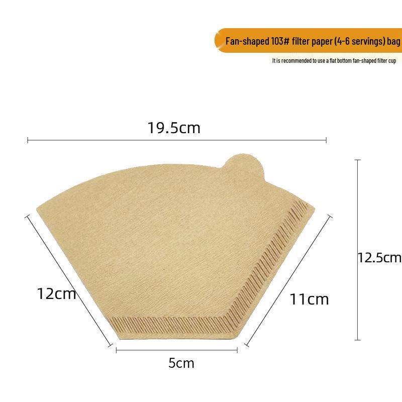Filtre à café en papier en forme d'éventail pour verseur manuel, oreille à suspendre, jetable v02.