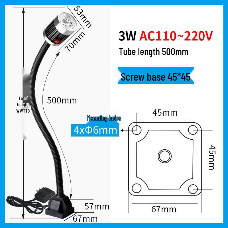 Luci da lavoro a LED magnetiche per macchine CNC e fresatrici, 220V/24V, design con tubo flessibile a collo di cigno