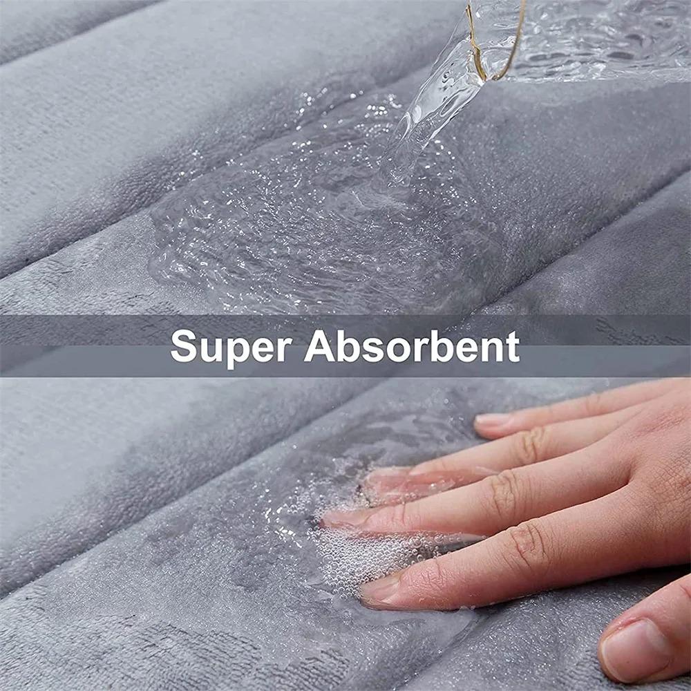 Super Absorbent Floor Mat, Super Absorbent Bath Mat, Super Anti Slip Coral Velvet Bathroom Floor Mat, Door Mat