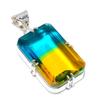 Bi-Color Tourmaline 925 Solid Sterling Silver Jewelry Pendant 1.81" SU-10230