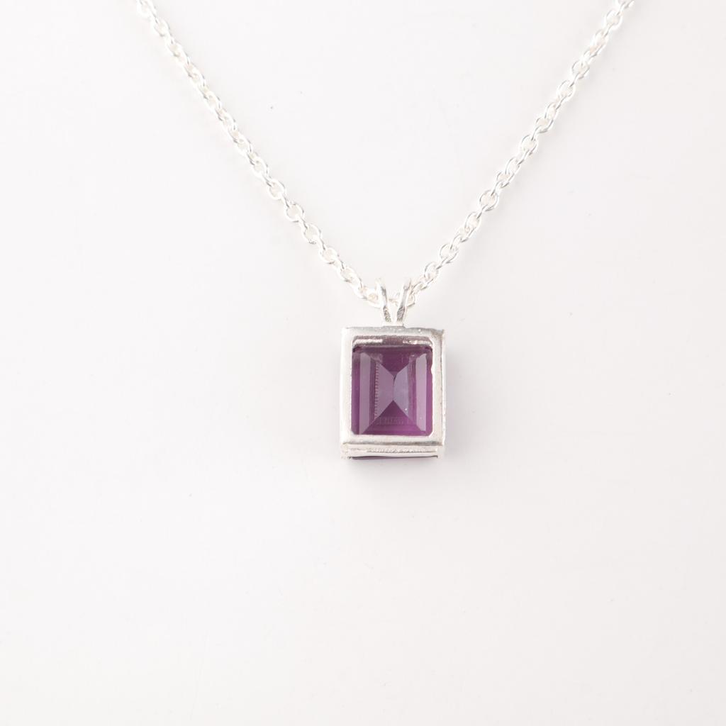 Natürlicher Amethyst Edelstein 925 Sterlingsilber Schmuck Damen Anhänger 0,69" Geschenk PP-58-1
