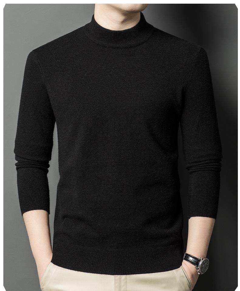 Herrenpullover mit halbem Rollkragen: Trendige Herbst/Winter Strickware im koreanischen Stil, Warme Oberbekleidung für Herren