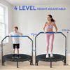 48  Foldable Mini Fitness Trampoline With Adjustable Foam Handle Blue