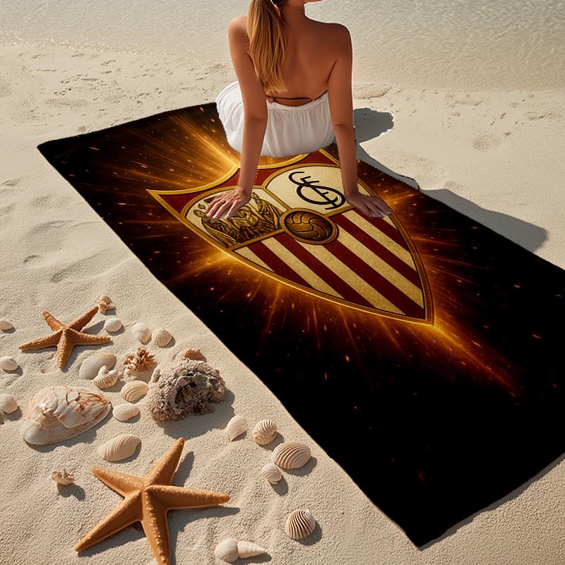 Sevilla Fc Crest Design Microfiber Beach Towel, Lightweight And Quick-Dry, for Summer Travel, Beach Essential, Swimming Pool