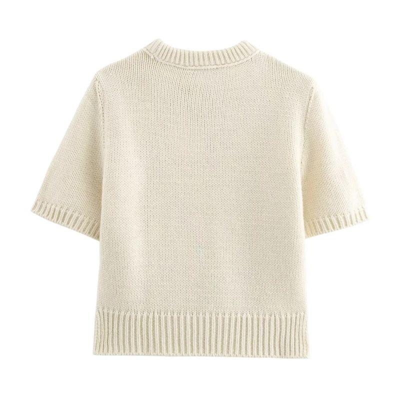 Fashion Style 2024 Autumn New Women's Clothing Basic All-Matching round Neck T-shirt Shory Style Knitwear 3991115