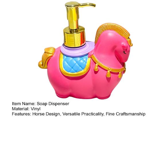 Soap Dispenser Horse Design Hand Soap Lotion Shower Gel Bottle with Golden Pump Head Bathroom Accessory