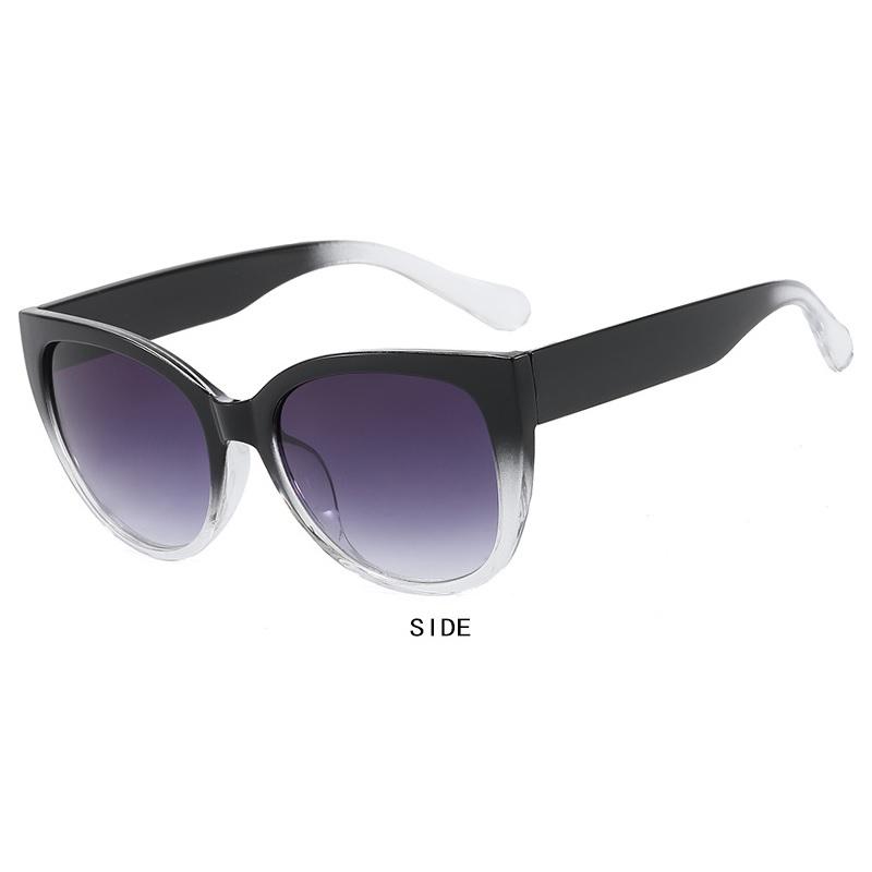 

Retro Cat Eye Sunglasses Women Fashion Brand Design Sun Glasses Gradient Lens Simple Wide Leg Unisex Cateye Female Shades UV400 as shown чёрный