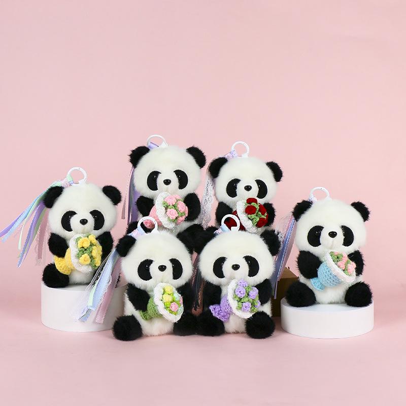 Premium Scented Panda Pendant Backpack: Dressed-Up Panda Doll In Various Styles