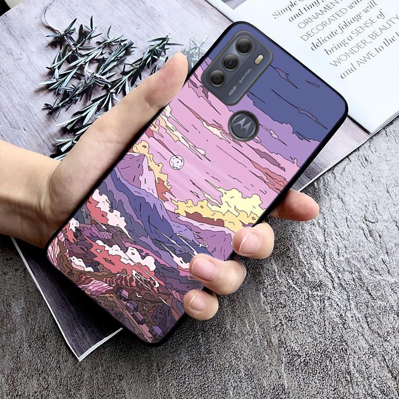 Husă de telefon Anime Scenery Sky Landscape pentru Moto Edge 50 40 Pro Edge 40 30 Ultra Neo Fusion G Power G Stylus G Play E32 E20 E40