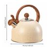 Whistling Tea Kettle with Wood-Grain Handle Cool-Touch Stovetop Teapot Loud