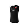 National Flag Knitted Fabric Sleeveless Sports Shirt Men's Black 152130125-2
