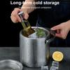 Stainless Steel Ice Bucket Portable Double-Layer Insulated Barrel with Handle Design