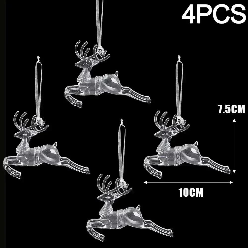 Clear Acrylic Snowflake Ornaments Christmas Tree Decorations Winter Wonderland Party Star Snowflake Icicle Shaped Crystal Decor