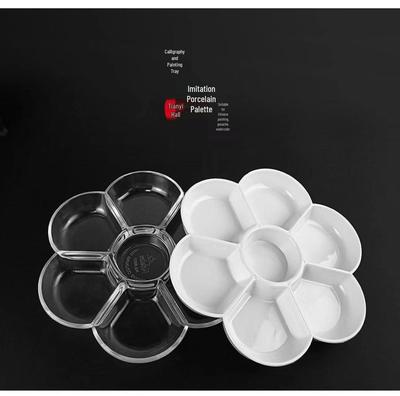 Imitation Ceramic Plum Blossom Thickened Palette for Chinese Painting and Calligraphy.