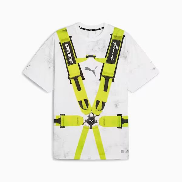 

Puma XA$AP Rocky Collaborative Logo Belt Design Повседневная футболка с круглым вырезом с короткими рукавами Мужские топы Белый Голубой 631040-02 XS