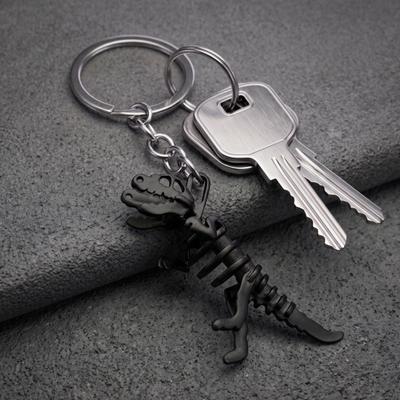Goth Core Dinosaur Keychain Glow Skull Skeleton with Metal Chain, Y2K Grunge Accessories for Backpack & Keys
