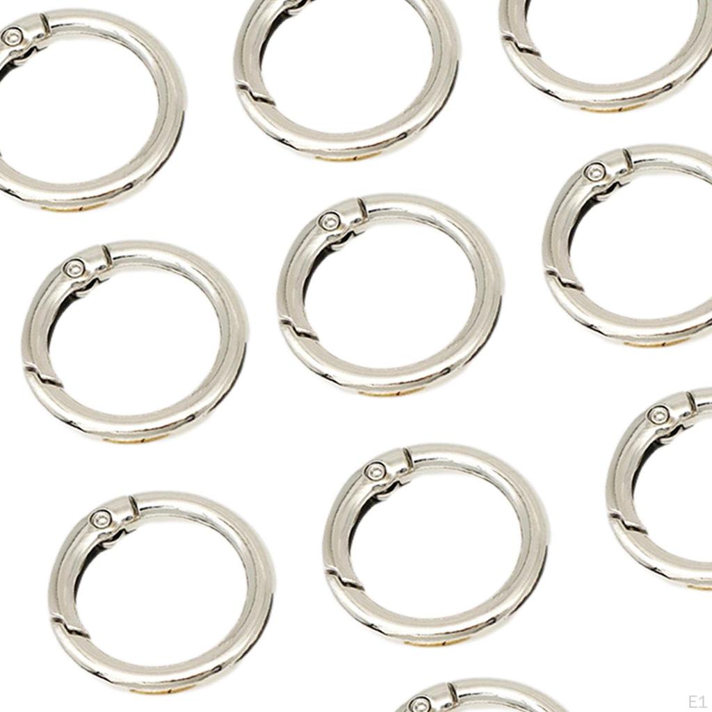 10pcs Round Carabiner Metal Spring Key Ring,Spring Snap Hooks Clip,Spring Keyring Buckle, for Purses
