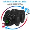 Base Carregadora para Controle de PS4/PS4 Slim/PS4 Pro, Base de Carregamento Rápido para Joystick Duplo USB, Suporte Carregador, Carregador de Gamepad com Indicador