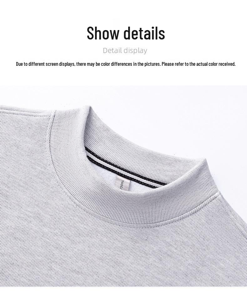 Men's High-Quality Anti-Pilling Hoodie - Autumn/Winter 2025, Plus Velvet, Thickened, Half-High Collar, Casual and Warm.
